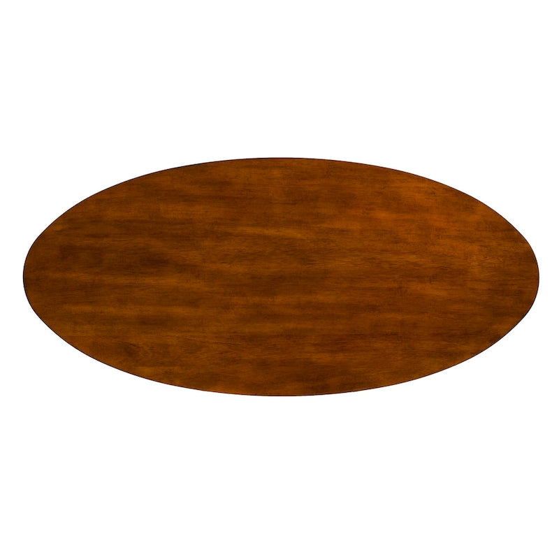 Tavolino da Caffè Ovale in Legno Stile Mid-Century Modern – Tavolino da Centro per Soggiorno