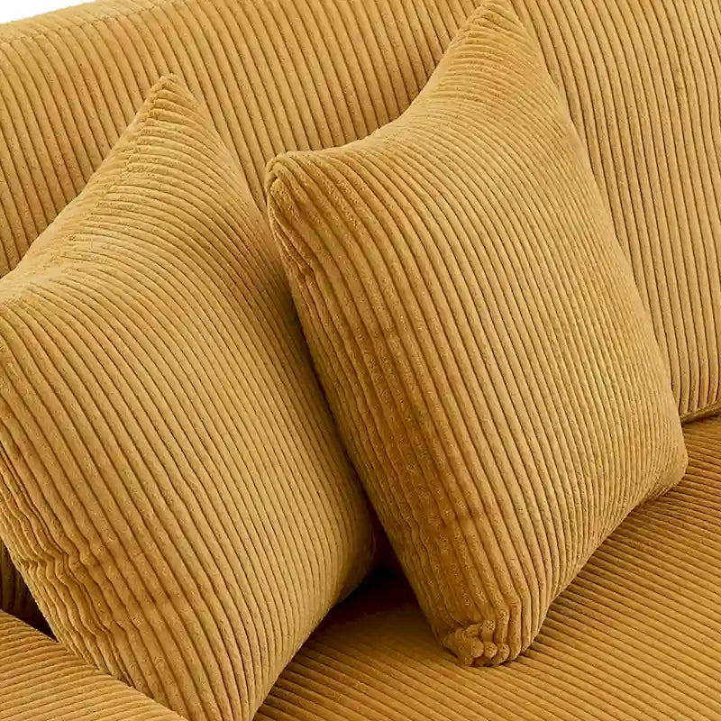 Divano sezionale modulare in velluto a coste Navaeh, divano grande con chaise longue letto