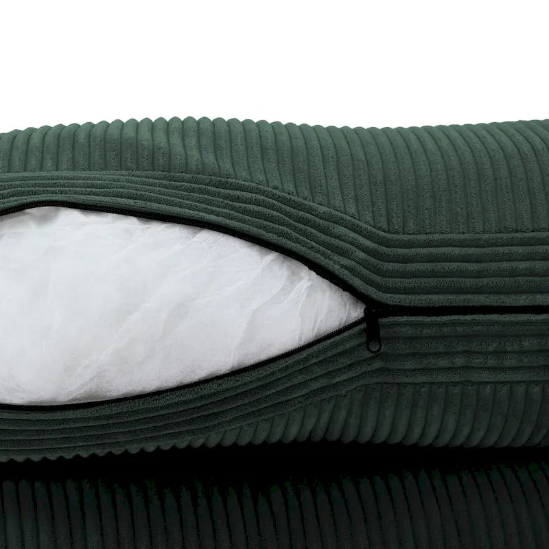 Divano sezionale modulare in velluto a coste Navaeh, divano grande con chaise longue letto