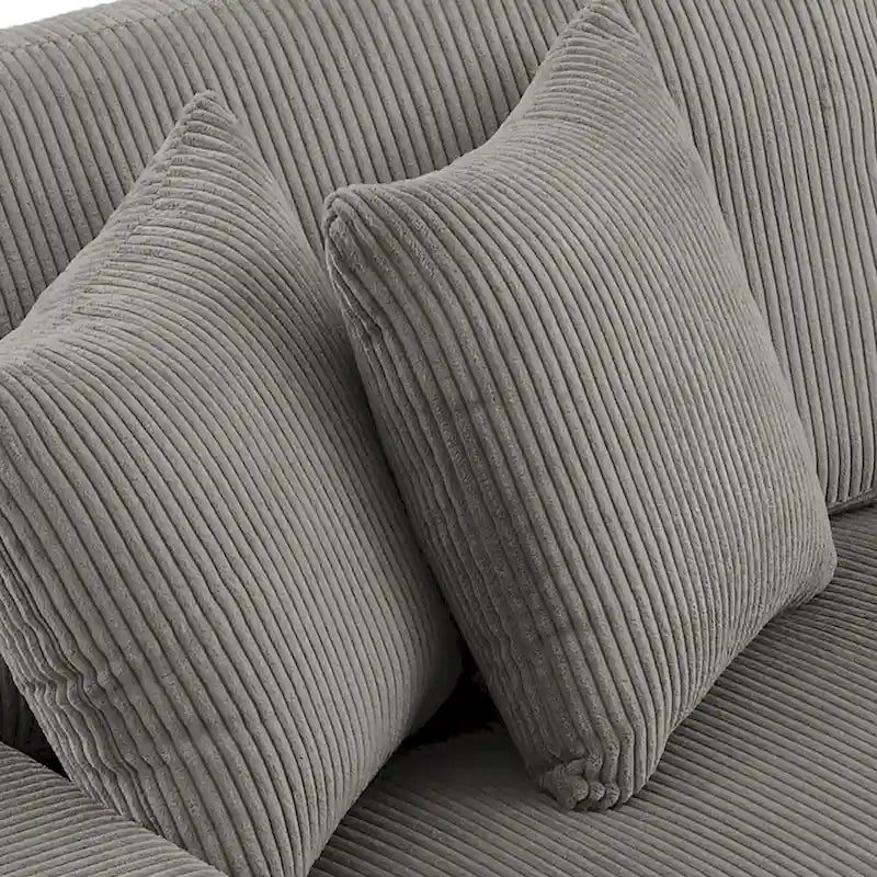 Divano sezionale modulare in velluto a coste Navaeh, divano grande con chaise longue letto