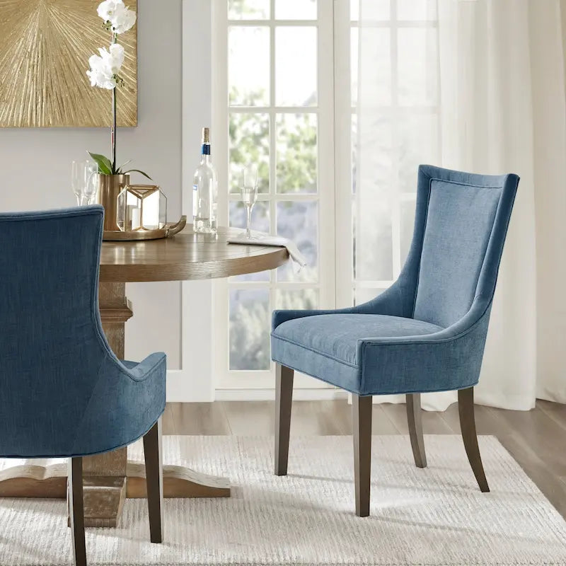 Sedie imbottite da pranzo con gambe in legno, set da 2 – Sedie moderne da cucina