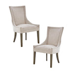 Sedie imbottite da pranzo con gambe in legno, set da 2 – Sedie moderne da cucina