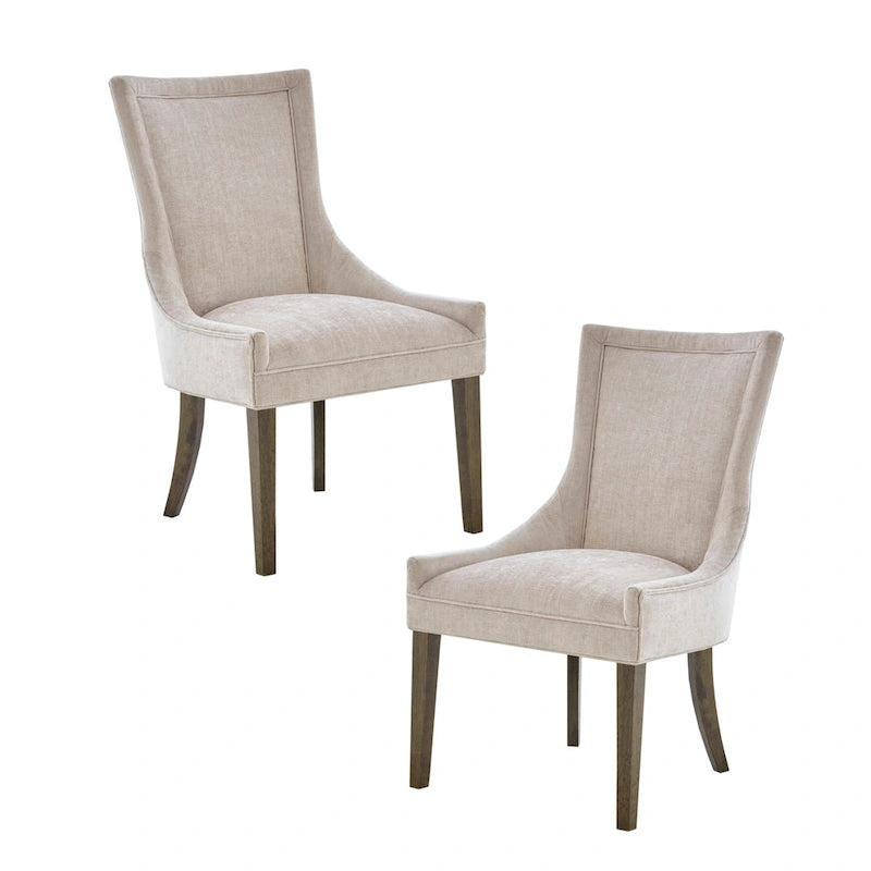 Sedie imbottite da pranzo con gambe in legno, set da 2 – Sedie moderne da cucina