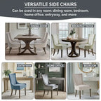 Sedie imbottite da pranzo con gambe in legno, set da 2 – Sedie moderne da cucina