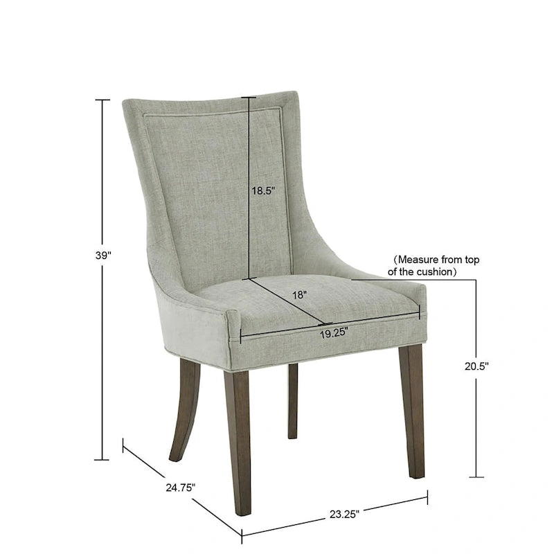 Sedie imbottite da pranzo con gambe in legno, set da 2 – Sedie moderne da cucina