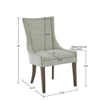 Sedie imbottite da pranzo con gambe in legno, set da 2 – Sedie moderne da cucina