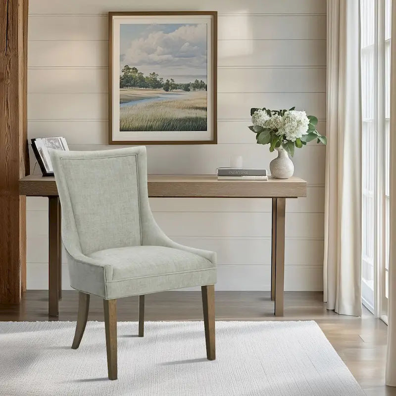 Sedie imbottite da pranzo con gambe in legno, set da 2 – Sedie moderne da cucina