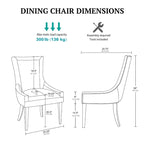 Sedie imbottite da pranzo con gambe in legno, set da 2 – Sedie moderne da cucina