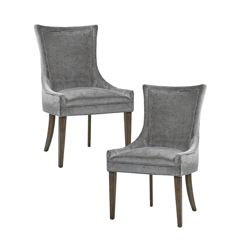 Sedie imbottite da pranzo con gambe in legno, set da 2 – Sedie moderne da cucina