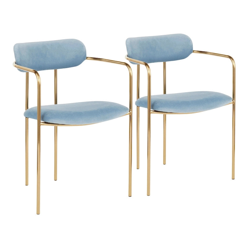 Sedia da pranzo Glam Velvet con sedile imbottito, set da 2 – Sedute d'accento per soggiorno