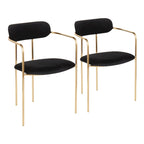 Sedia da pranzo Glam Velvet con sedile imbottito, set da 2 – Sedute d'accento per soggiorno