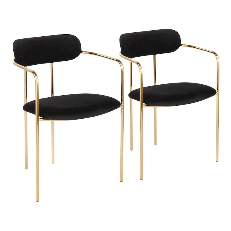 Sedia da pranzo Glam Velvet con sedile imbottito, set da 2 – Sedute d'accento per soggiorno
