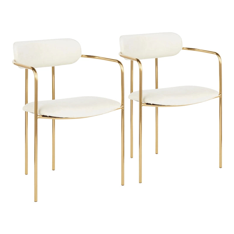 Sedia da pranzo Glam Velvet con sedile imbottito, set da 2 – Sedute d'accento per soggiorno