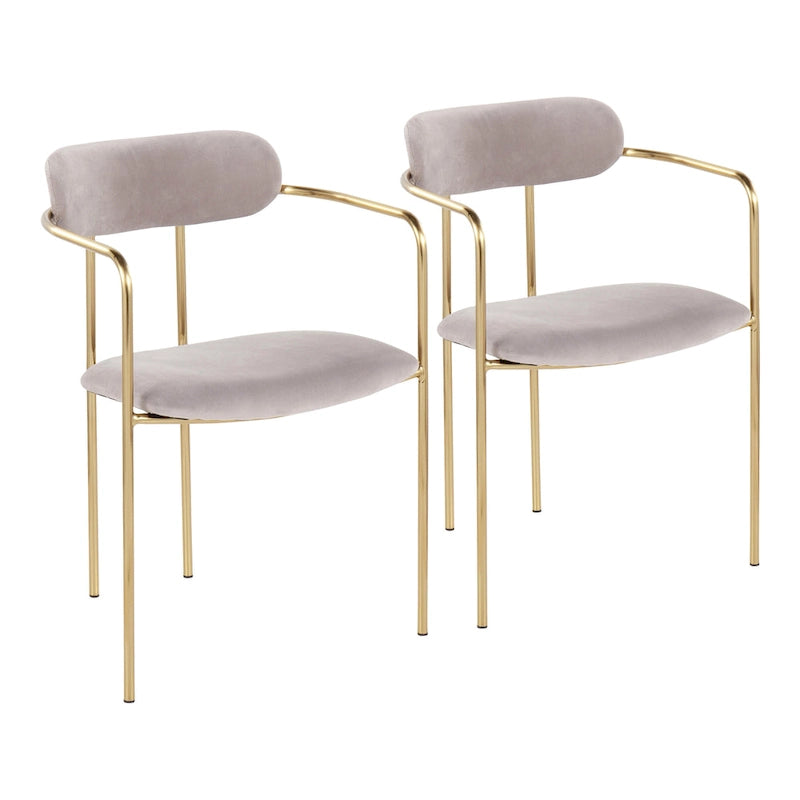 Sedia da pranzo Glam Velvet con sedile imbottito, set da 2 – Sedute d'accento per soggiorno