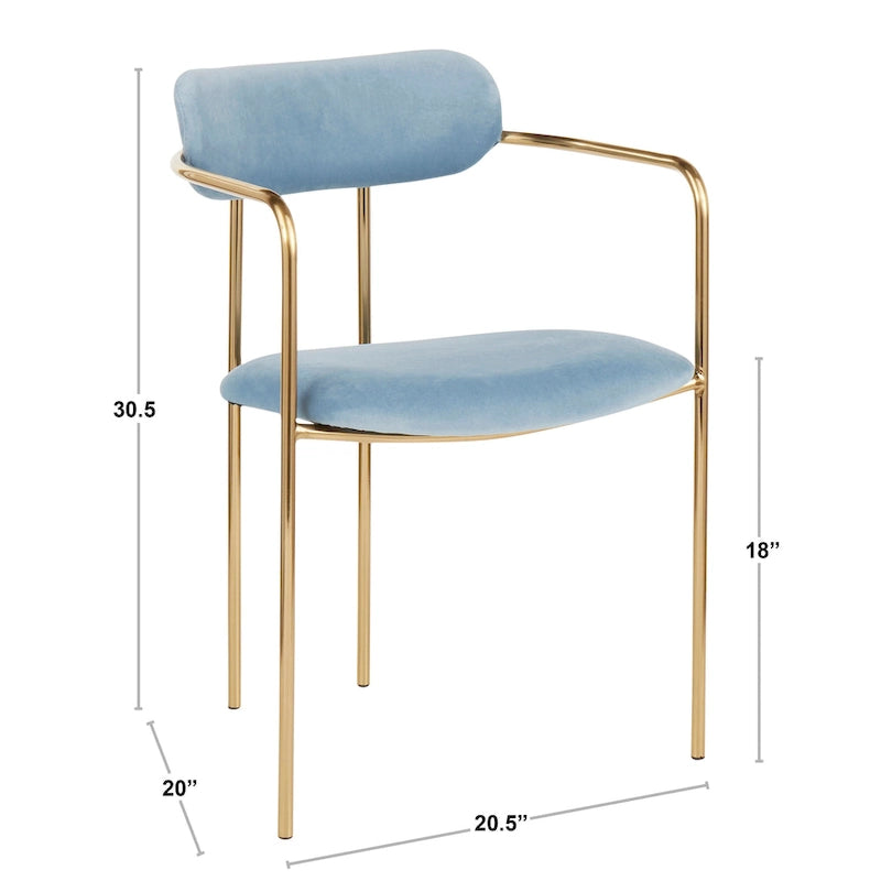 Sedia da pranzo Glam Velvet con sedile imbottito, set da 2 – Sedute d'accento per soggiorno