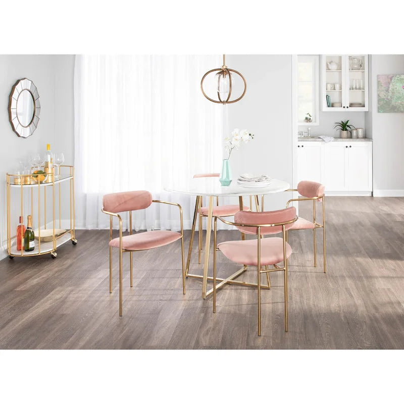 Sedia da pranzo Glam Velvet con sedile imbottito, set da 2 – Sedute d'accento per soggiorno