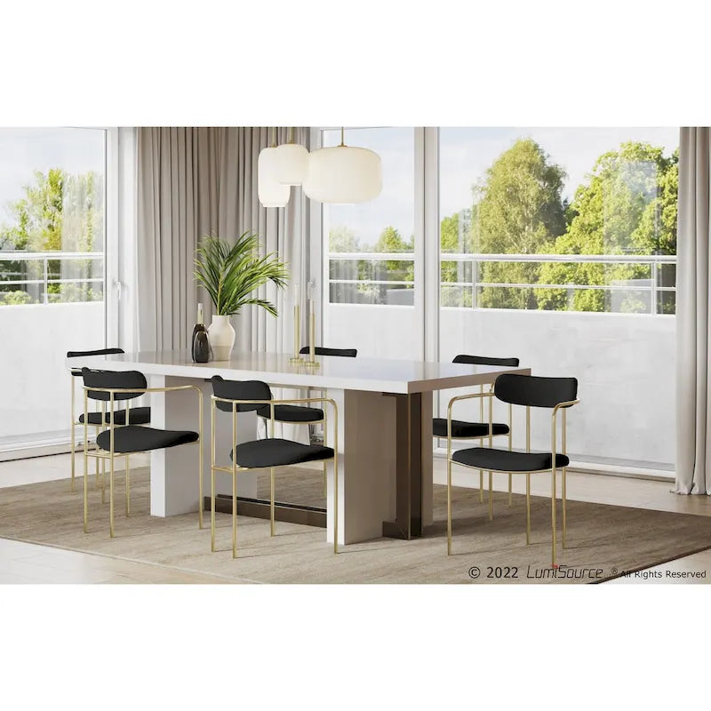 Sedia da pranzo Glam Velvet con sedile imbottito, set da 2 – Sedute d'accento per soggiorno