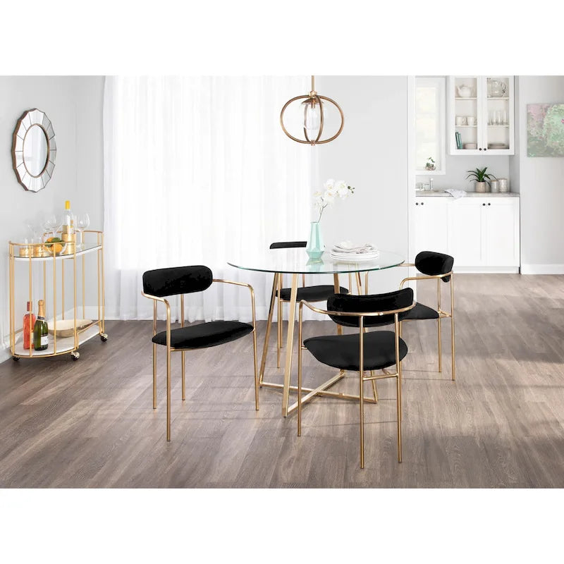 Sedia da pranzo Glam Velvet con sedile imbottito, set da 2 – Sedute d'accento per soggiorno