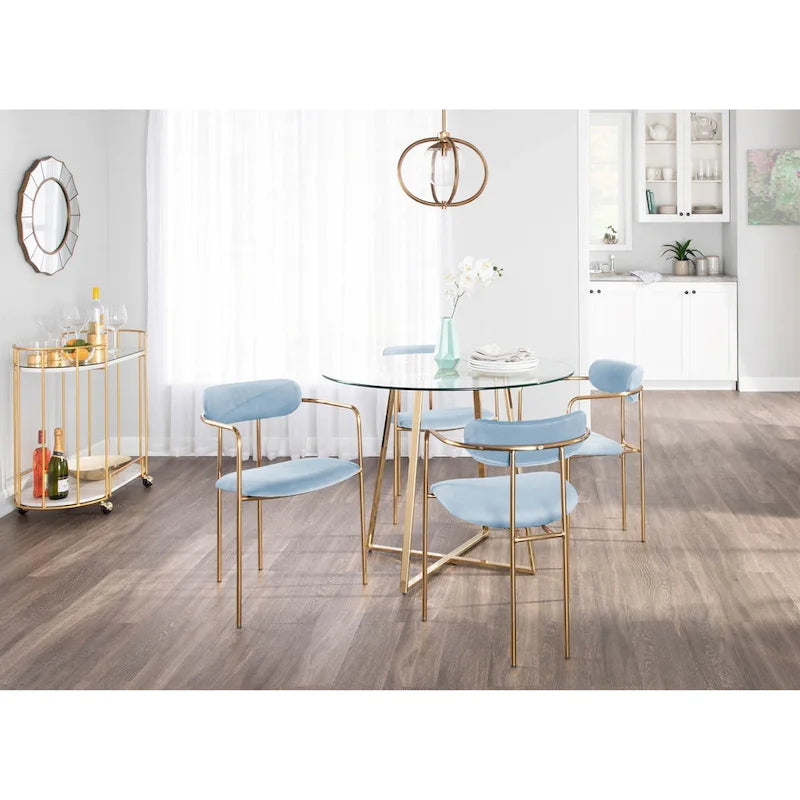 Sedia da pranzo Glam Velvet con sedile imbottito, set da 2 – Sedute d'accento per soggiorno