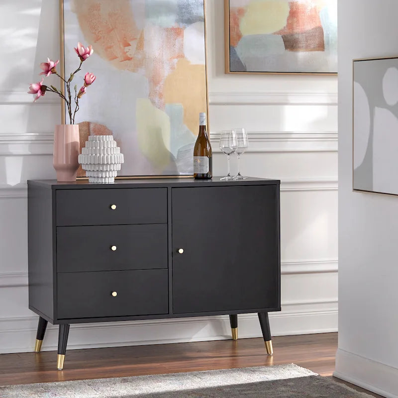 Madia/Credenza Mid-Century Moderna a 3 cassetti – Mobile Contenitore per Sala da Pranzo