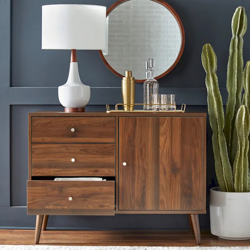 Madia/Credenza Mid-Century Moderna a 3 cassetti – Mobile Contenitore per Sala da Pranzo