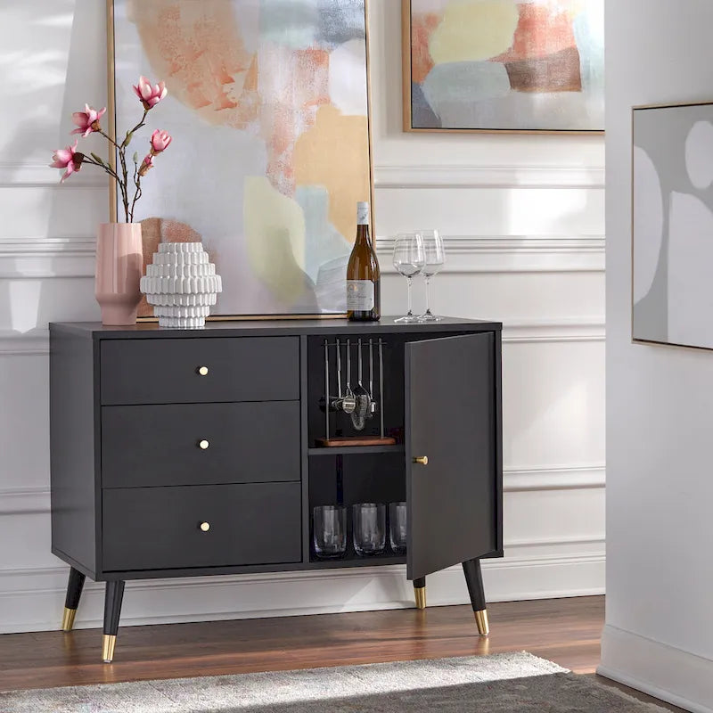 Madia/Credenza Mid-Century Moderna a 3 cassetti – Mobile Contenitore per Sala da Pranzo