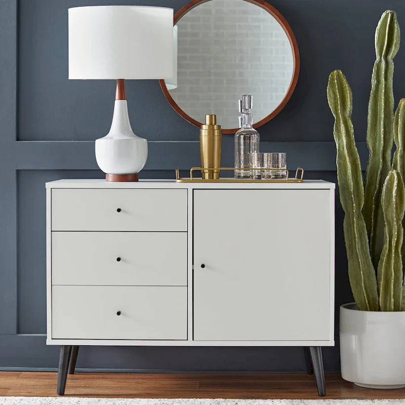 Madia/Credenza Mid-Century Moderna a 3 cassetti – Mobile Contenitore per Sala da Pranzo