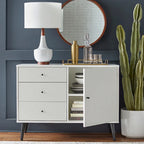 Madia/Credenza Mid-Century Moderna a 3 cassetti – Mobile Contenitore per Sala da Pranzo