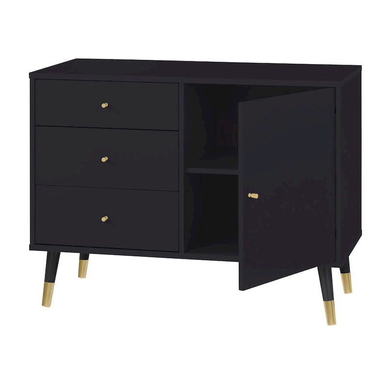 Madia/Credenza Mid-Century Moderna a 3 cassetti – Mobile Contenitore per Sala da Pranzo