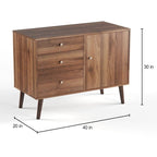 Madia/Credenza Mid-Century Moderna a 3 cassetti – Mobile Contenitore per Sala da Pranzo