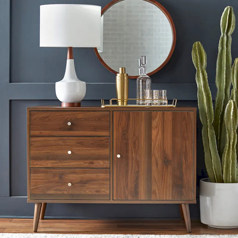 Madia/Credenza Mid-Century Moderna a 3 cassetti – Mobile Contenitore per Sala da Pranzo