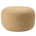Pouf ottomano rotondo in poliestere da interno/esterno – Poggiapiedi 18x18x12