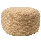 Pouf ottomano rotondo in poliestere da interno/esterno – Poggiapiedi 18x18x12
