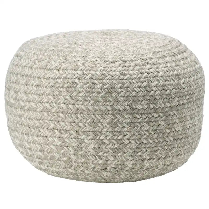 Pouf ottomano rotondo in poliestere da interno/esterno – Poggiapiedi 18x18x12