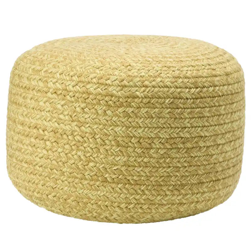 Pouf ottomano rotondo in poliestere da interno/esterno – Poggiapiedi 18x18x12