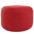 Pouf ottomano rotondo in poliestere da interno/esterno – Poggiapiedi 18x18x12