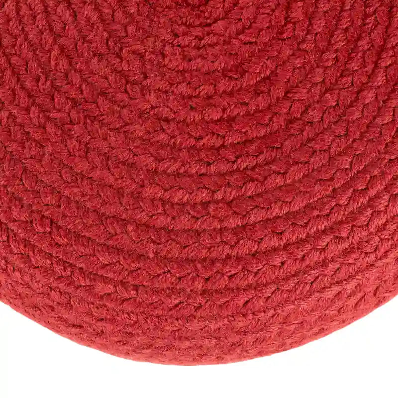 Pouf ottomano rotondo in poliestere da interno/esterno – Poggiapiedi 18x18x12