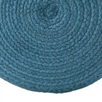 Pouf ottomano rotondo in poliestere da interno/esterno – Poggiapiedi 18x18x12