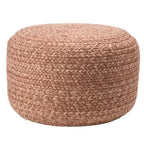 Pouf ottomano rotondo in poliestere da interno/esterno – Poggiapiedi 18x18x12