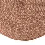 Pouf ottomano rotondo in poliestere da interno/esterno – Poggiapiedi 18x18x12