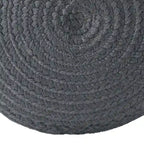 Pouf ottomano rotondo in poliestere da interno/esterno – Poggiapiedi 18x18x12