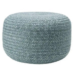 Pouf ottomano rotondo in poliestere da interno/esterno – Poggiapiedi 18x18x12