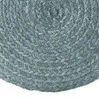 Pouf ottomano rotondo in poliestere da interno/esterno – Poggiapiedi 18x18x12