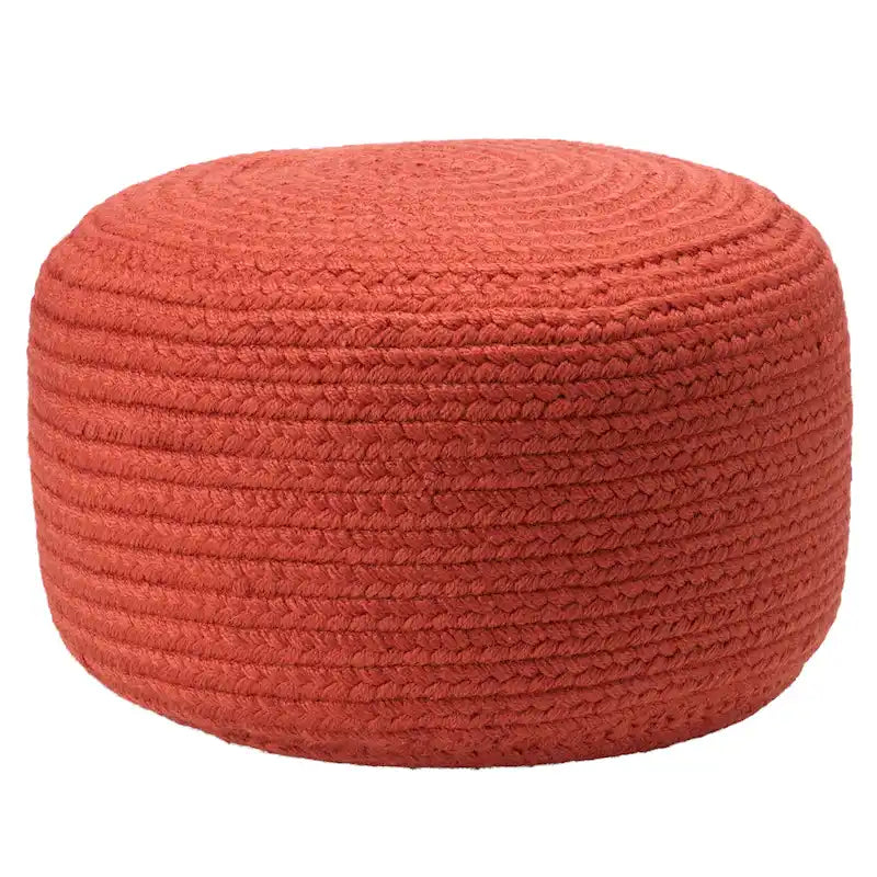 Pouf ottomano rotondo in poliestere da interno/esterno – Poggiapiedi 18x18x12