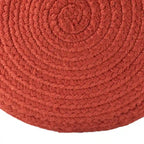 Pouf ottomano rotondo in poliestere da interno/esterno – Poggiapiedi 18x18x12
