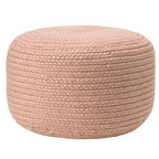 Pouf ottomano rotondo in poliestere da interno/esterno – Poggiapiedi 18x18x12