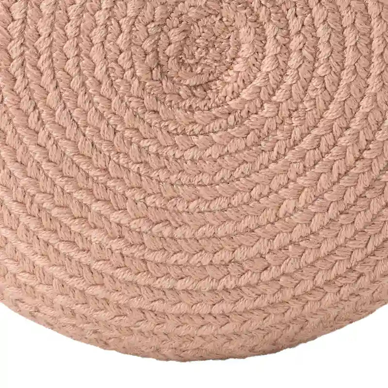 Pouf ottomano rotondo in poliestere da interno/esterno – Poggiapiedi 18x18x12