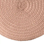 Pouf ottomano rotondo in poliestere da interno/esterno – Poggiapiedi 18x18x12