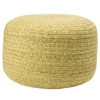 Pouf ottomano rotondo in poliestere da interno/esterno – Poggiapiedi 18x18x12