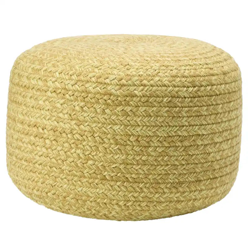 Pouf ottomano rotondo in poliestere da interno/esterno – Poggiapiedi 18x18x12
